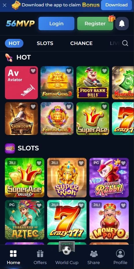 Games in 56MVP Game Apk